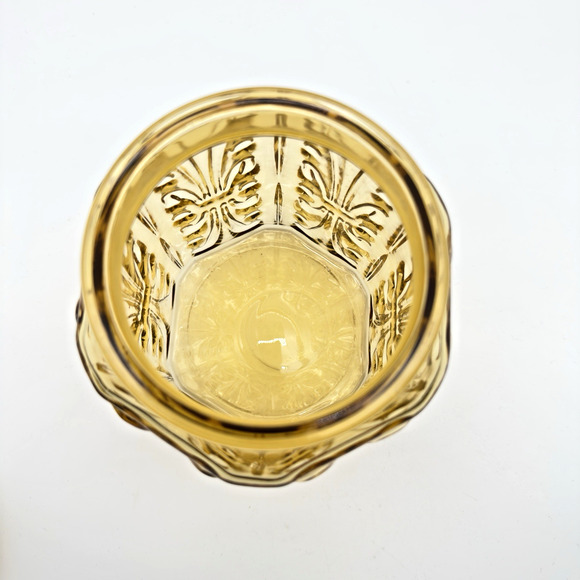 Vintage Federal Glass Amber Yellow Canister Show Off Jar Sun Gold 1970s READ 9" - Picture 4 of 7